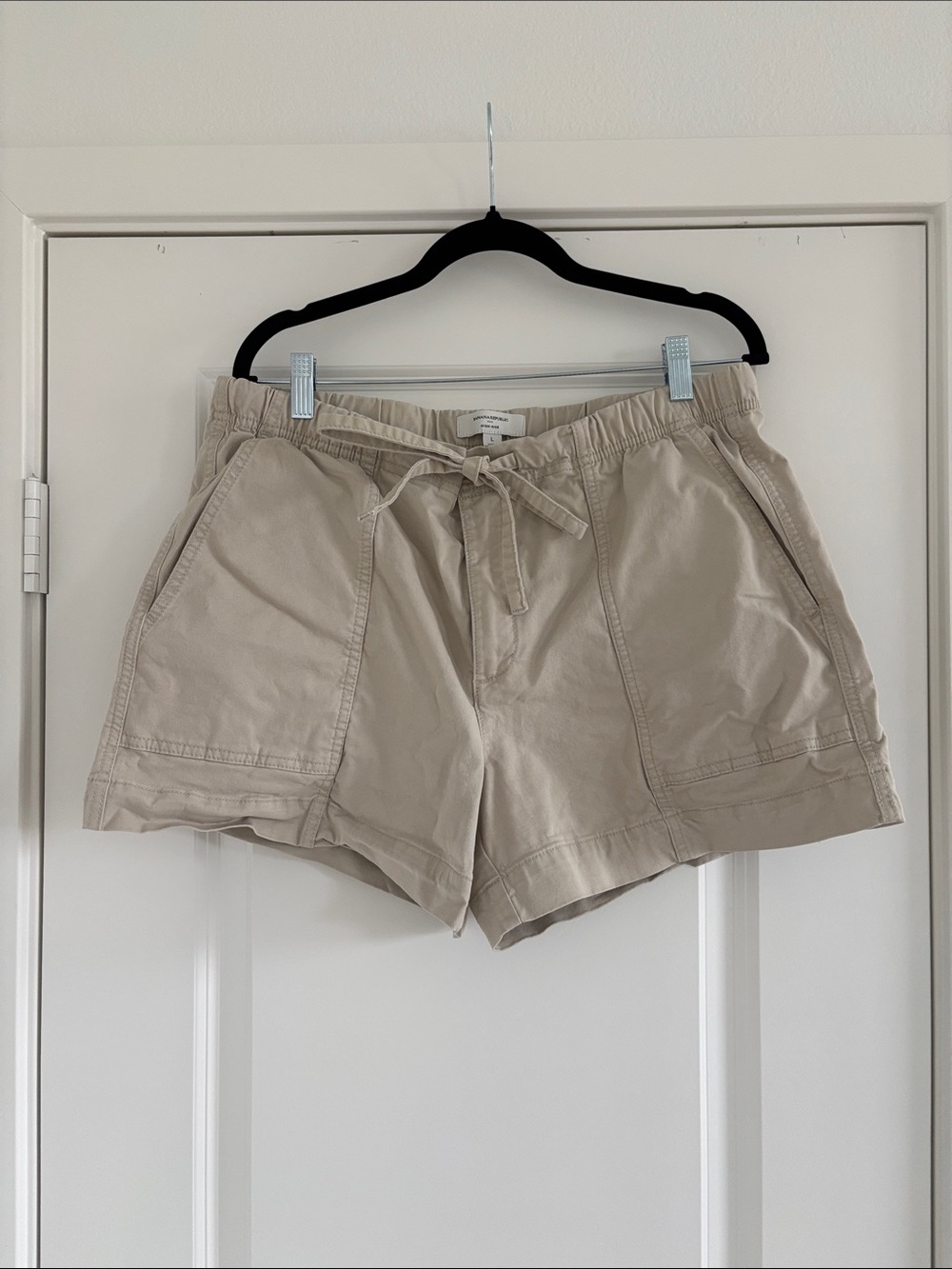 Banana Republic Light Beige Drawstring Utility Shorts